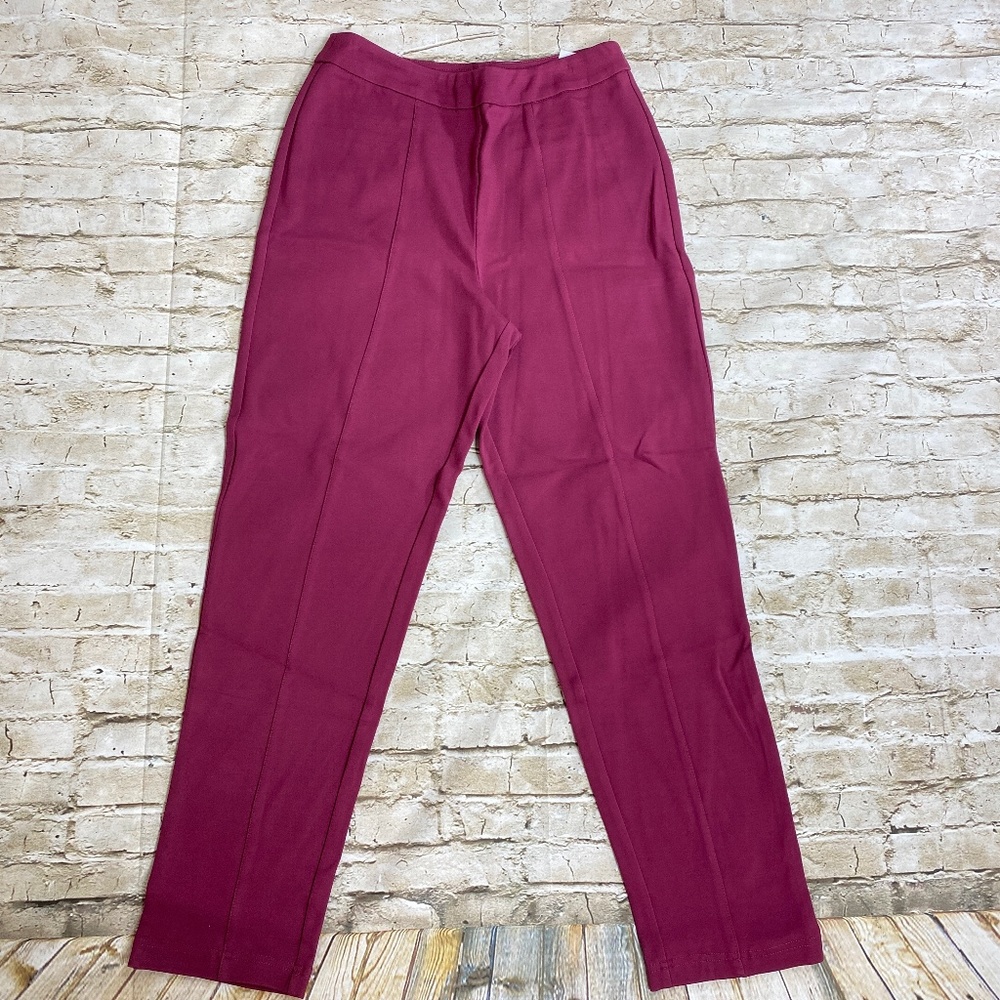 Joan Rivers Regular Signature Ankle Pants With Front Seam Detail Women's Small